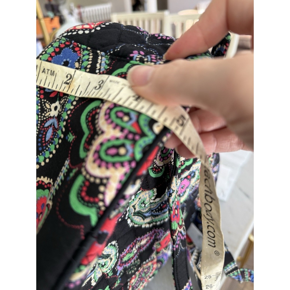 Vera Bradley Kiev Paisley Black Small Backpack Student Bag Heritage Preppy‎ - Picture 8 of 8